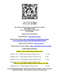 SSPP October 2017 Parish Bulletin